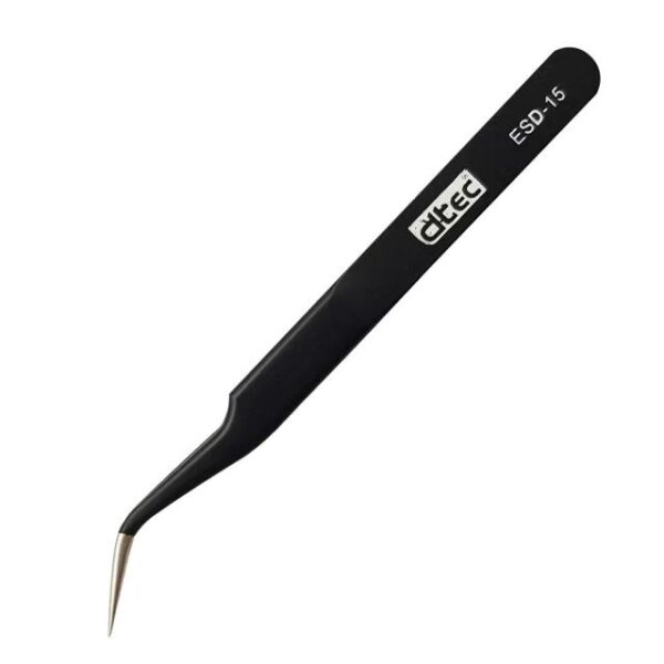 پنس تکی آنتی استاتیک نوک تیز سرکج مدل ESD-15
