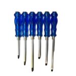 ست پیچ گوشتی 6 عددی ضربه خور آچار خور رنگ آبی SOUKW