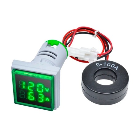 ولت متر آمپر متر AC چراغ سیگنالی (سبز) 22mm